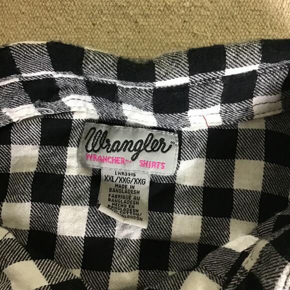 Wrangler Women Shirt Pearl Button flannel Plaid Western Shirt Sz XXL EUC - Picture 11 of 12